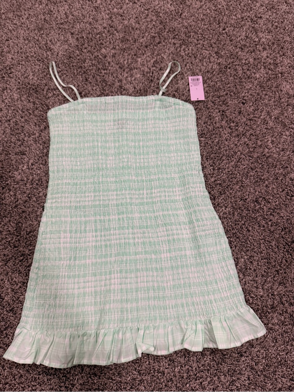 Women’s Mint Green Smocked Sundress with Ruffle Hem